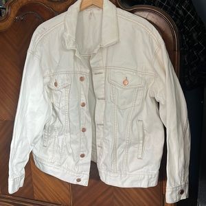 Free People White Jean Jacket